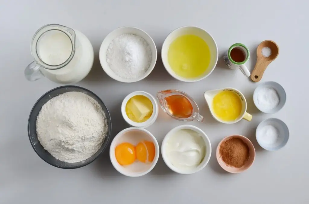 Ingredients for Cinnamon Roll Waffles