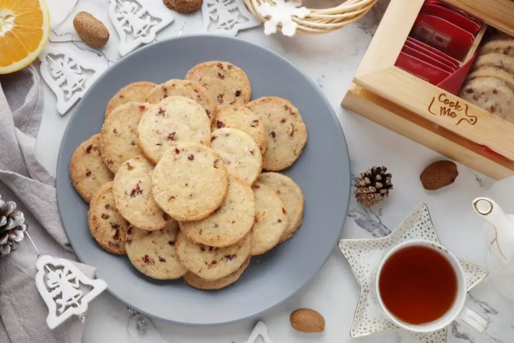 Cranberry Orange Shortbread Cookies