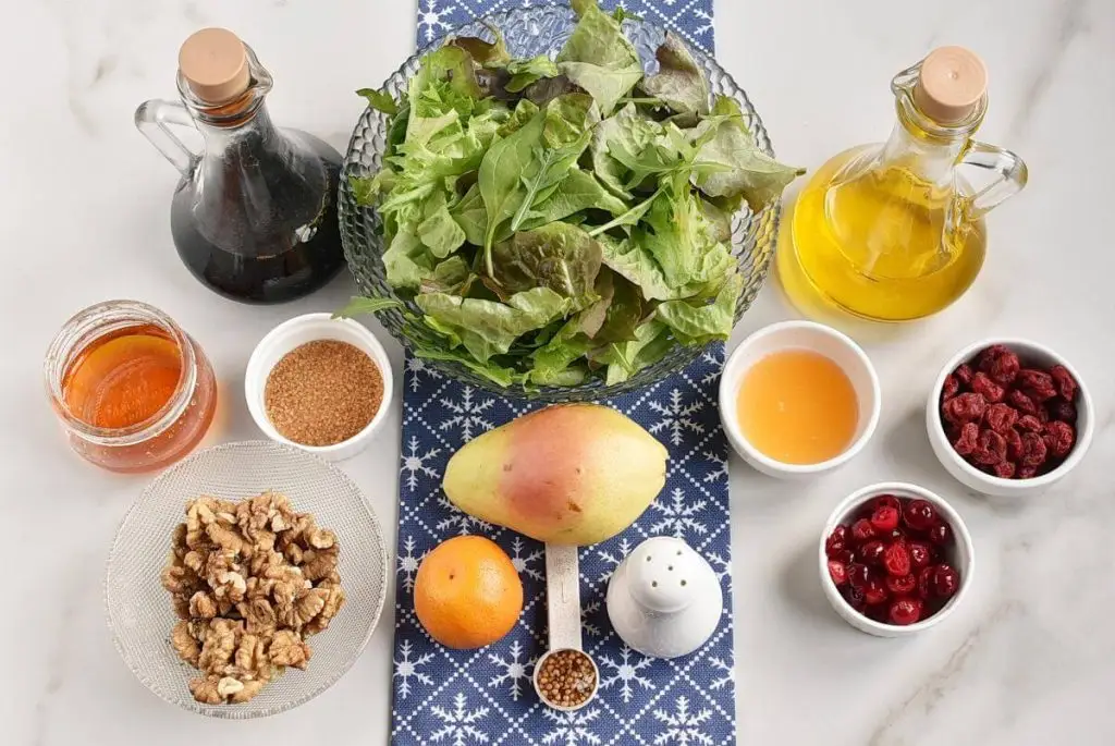 Ingredients for Easy Christmas Salad with Candied Walnuts