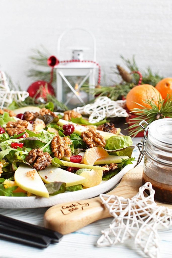 Easy Christmas Salad with Candied Walnuts
