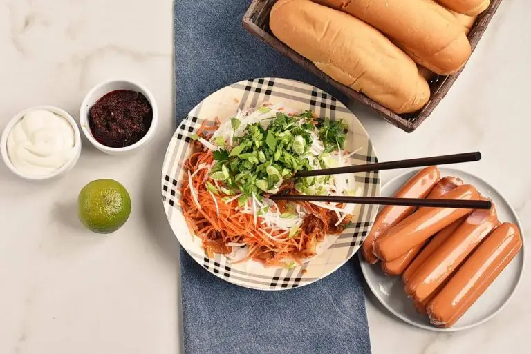 Step 1 - Hot Dogs with Spicy Kimchi Slaw