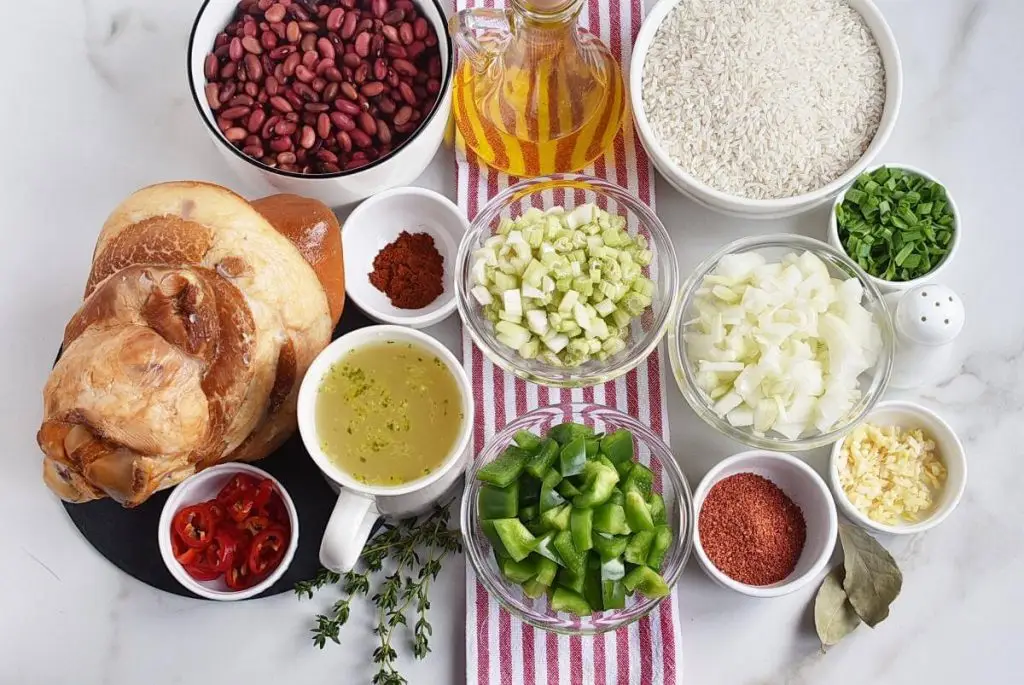Ingredients for Instant Pot Red Beans and Rice