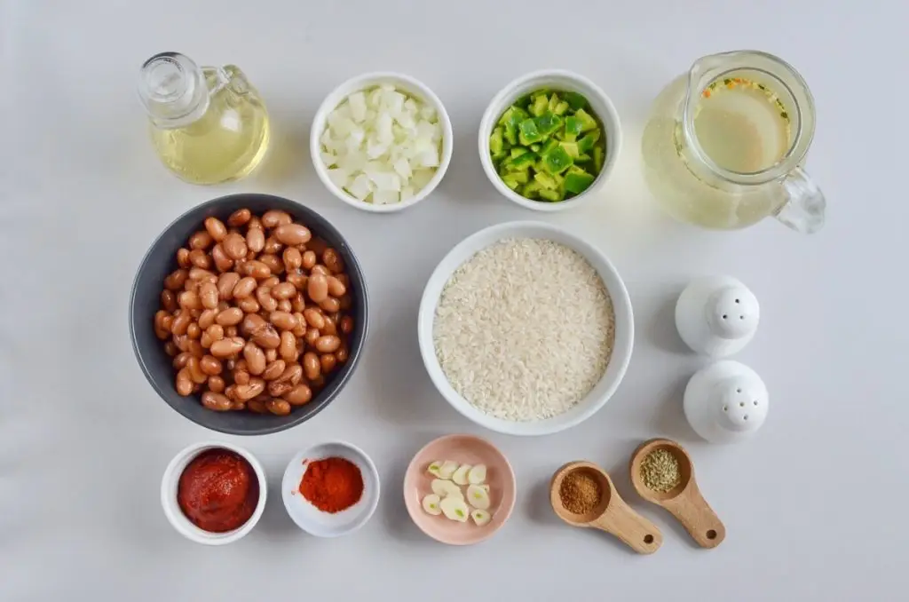 Ingredients for Mexican Rice and Beans