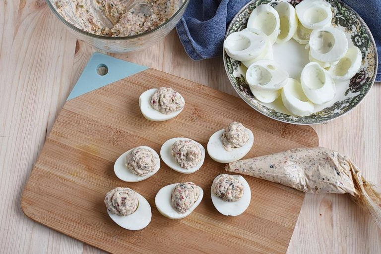 Step 4 - Muffuletta Deviled Eggs