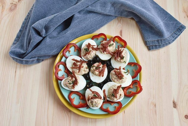 Step 6 - Muffuletta Deviled Eggs