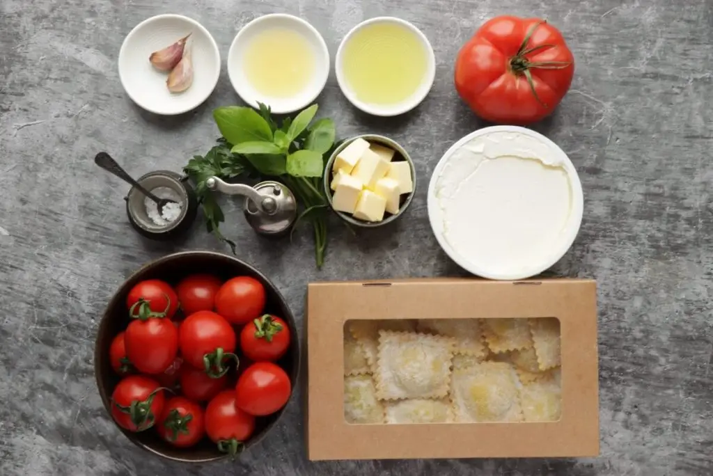 Ingredients for Pasta with Burst Tomatoes and Mascarpone