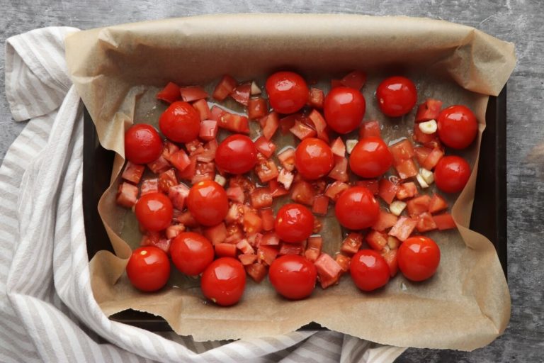 Step 2 - Pasta with Burst Tomatoes and Mascarpone