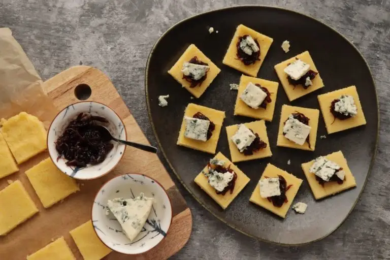 Step 5 - Polenta Bites with Stilton and Red Onion Chutney