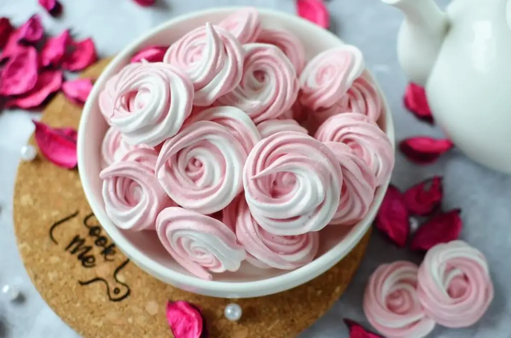 Rose Meringue Cookies
