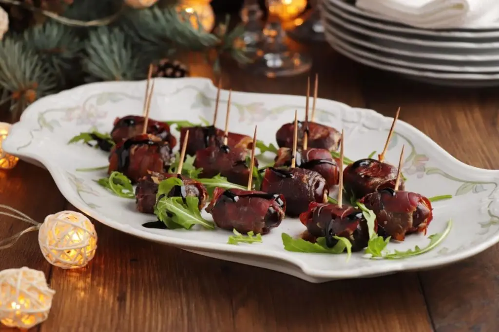 Stilton Stuffed Dates Wrapped in Pancetta