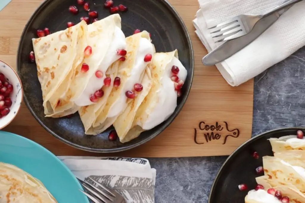 Dairy-Free Vanilla Crepes with Aquafaba Cream