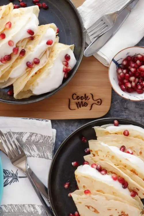 Dairy-Free Vanilla Crepes with Aquafaba Cream