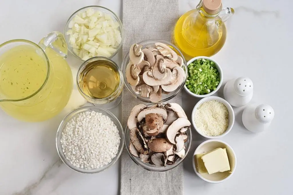 Ingredients for Gourmet Mushroom Risotto