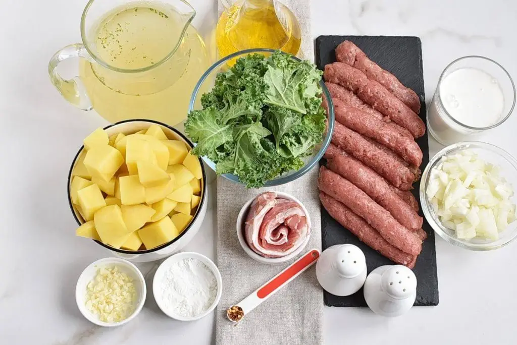 Ingredients for Instant Pot Zuppa Toscana