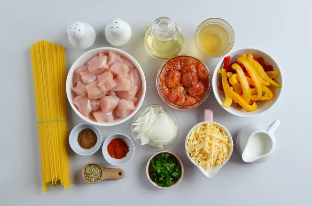 Ingredients for Mexican Chicken Pasta