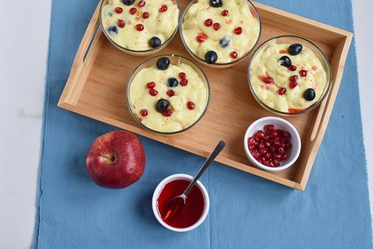 Step 7 - Microwave Eggless Fruit Custard