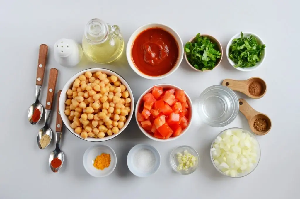 Ingredients for Moroccan Chickpea Tagine with Tomatoes