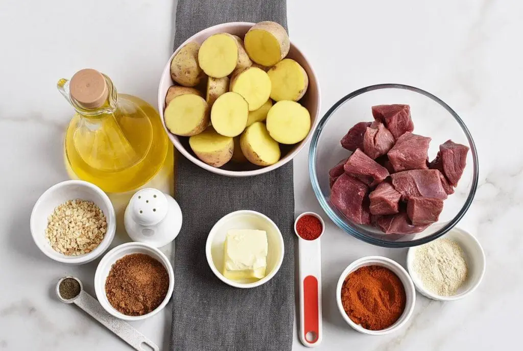 Ingredients for One Skillet Smoky Steak and Potatoes