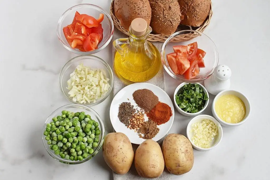 Ingredients for Pav Bhaji – Indian curry