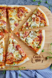 Pepperoni and Sweet Pickle Pizza