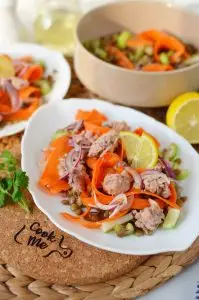 Quick Lentil Salmon Salad