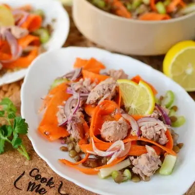Quick Lentil Salmon Salad Recipe-How To Make Quick Lentil Salmon Salad-Delicious Quick Lentil Salmon Salad