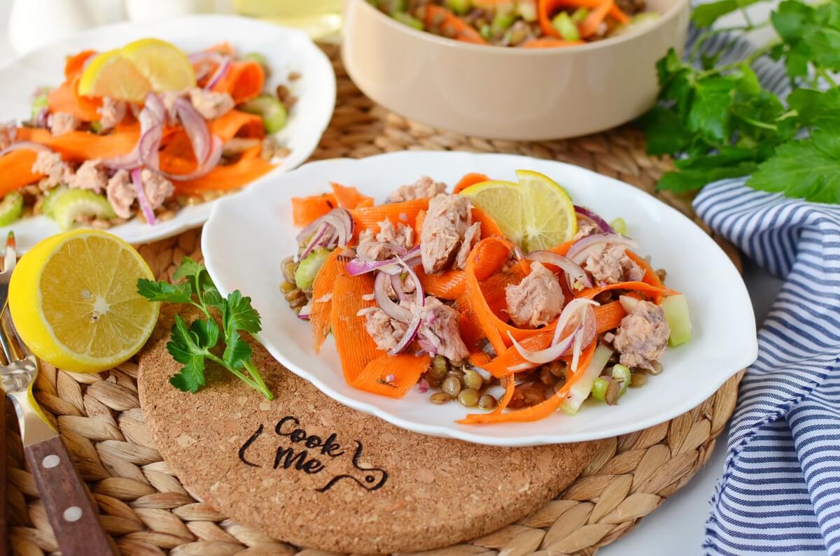Quick Lentil Salmon Salad