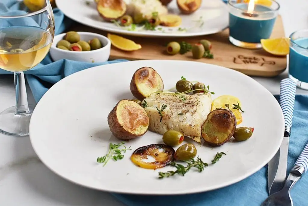 Roasted Cod with Olives and Lemon