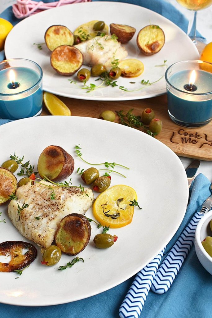 Roasted Cod with Olives and Lemon