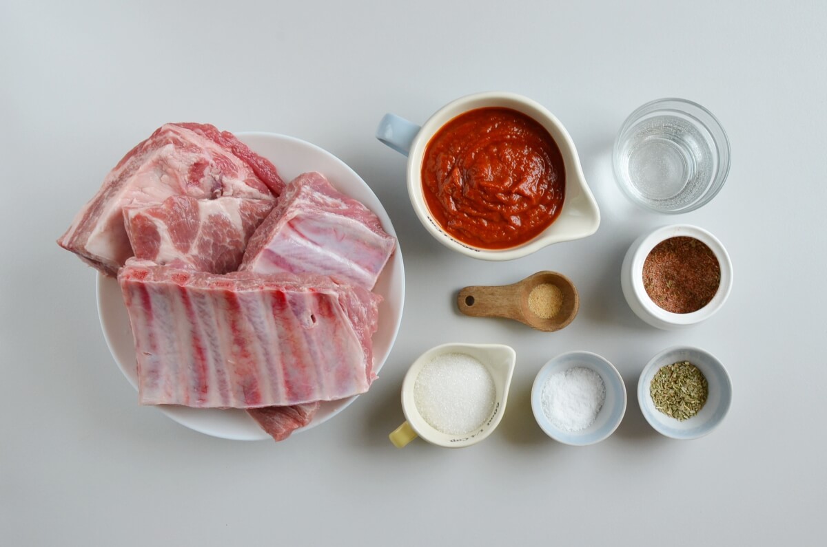 Ingridiens for Slow-Cooked Louisiana Ribs