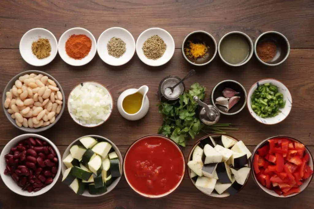 Ingredients for Spicy Vegetarian Chili