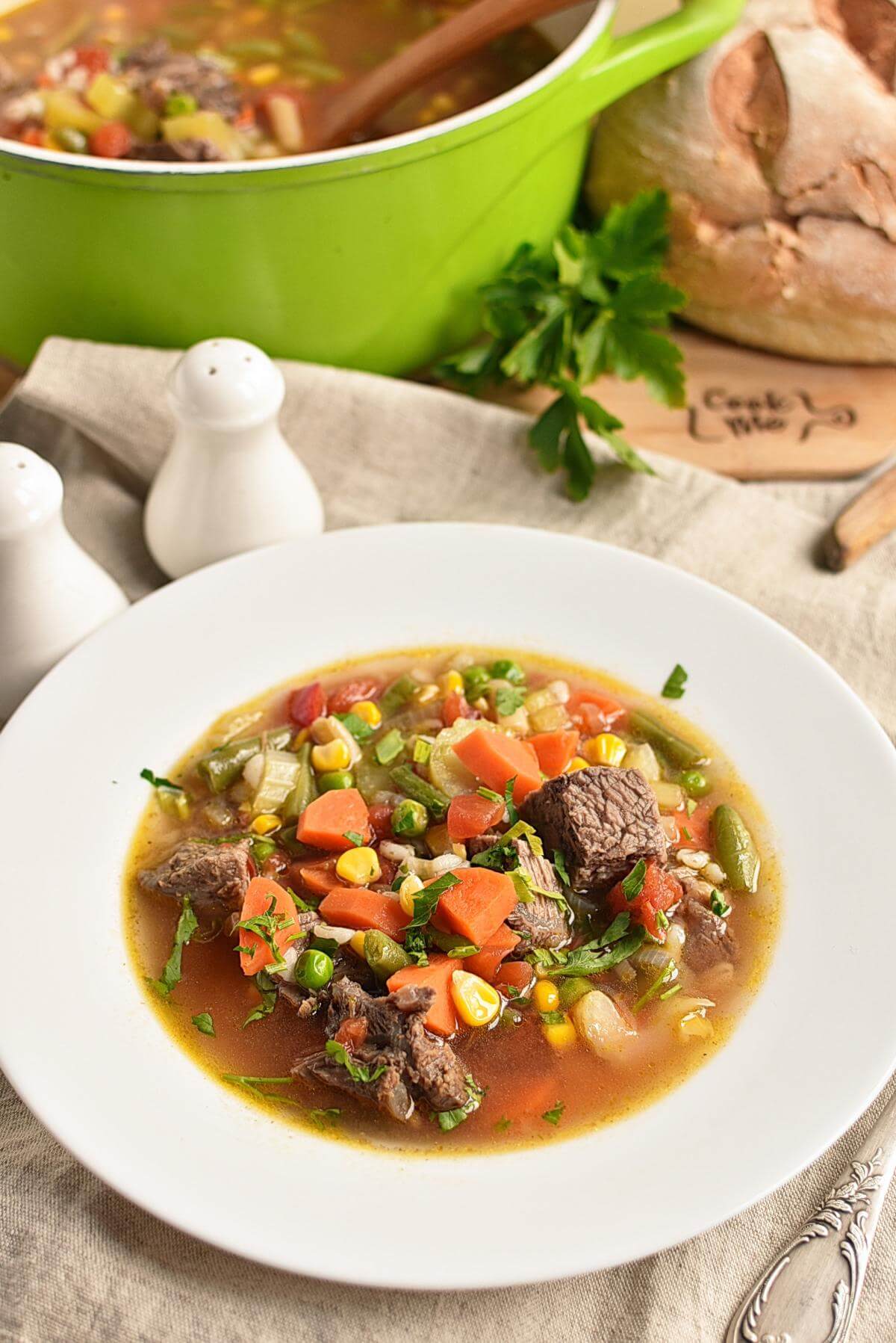 Beef Barley Vegetable Soup Recipe - COOK.ME