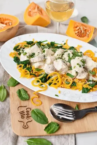 Butternut Squash Alfredo with Chicken & Spinach