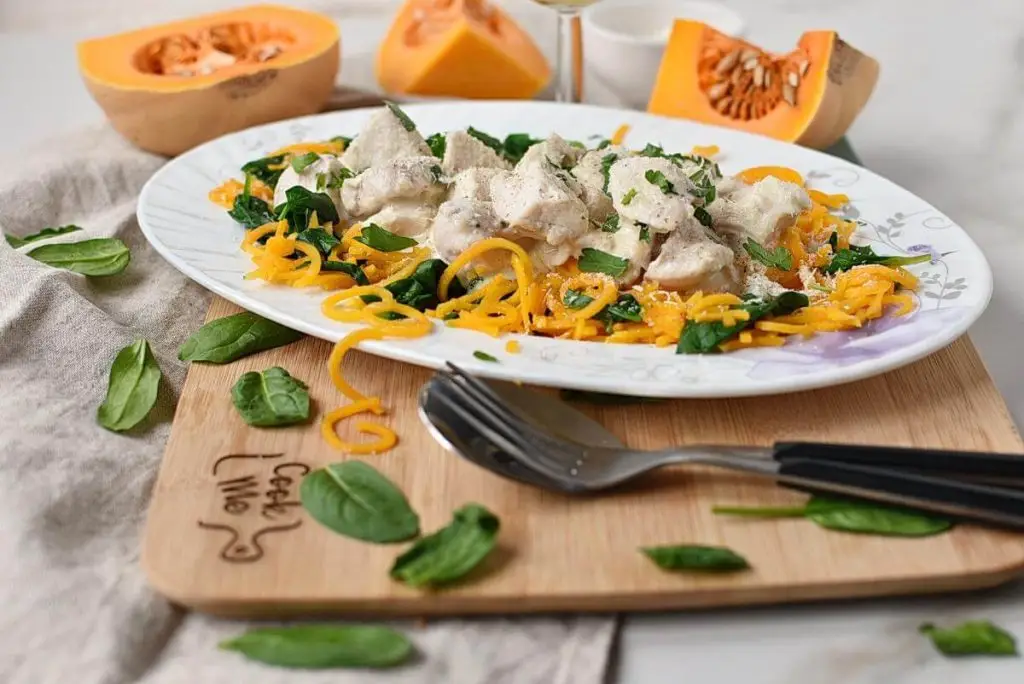 Butternut Squash Alfredo with Chicken & Spinach