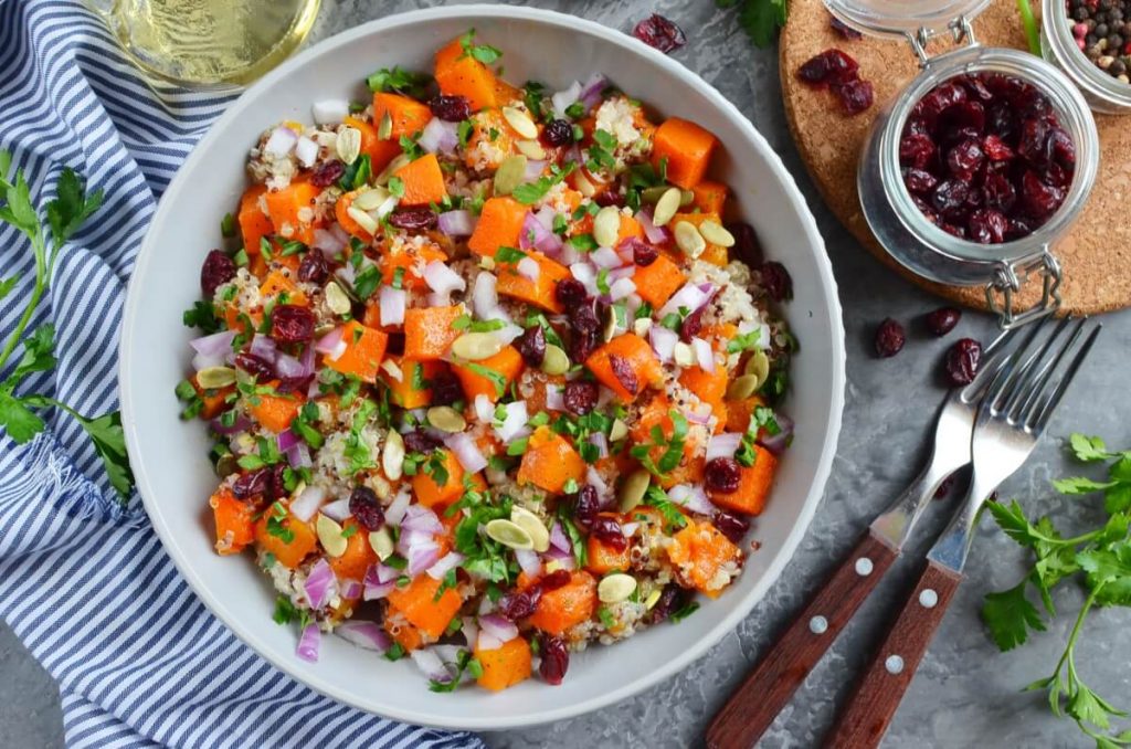 How to serve Butternut Squash Quinoa Salad with Pumpkin Seeds