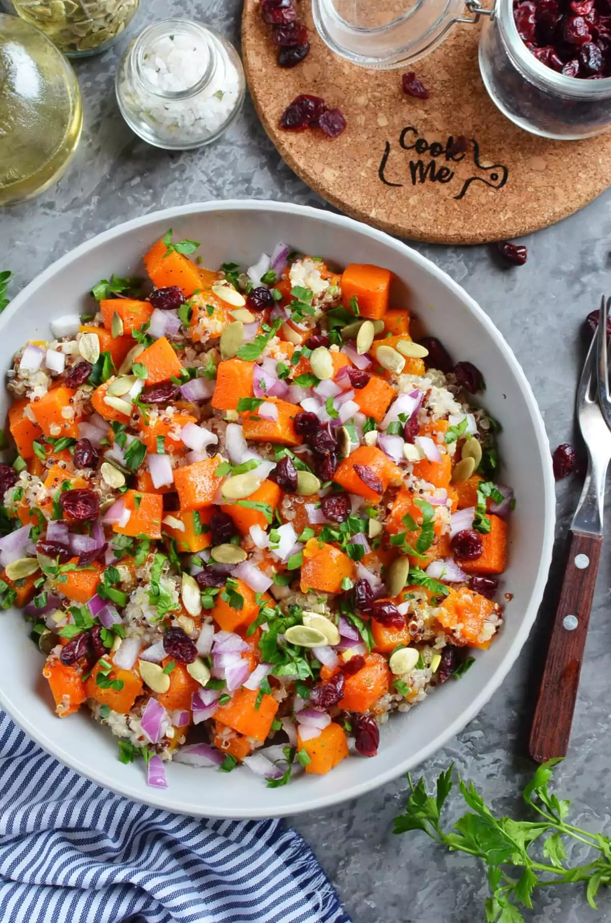Butternut Squash Quinoa Salad with Pumpkin Seeds