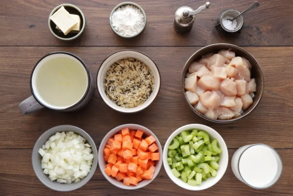 Ingredients for Chicken and Wild Rice Soup
