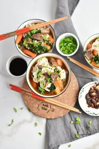 Chinese Hot Pot of Beef and Vegetables
