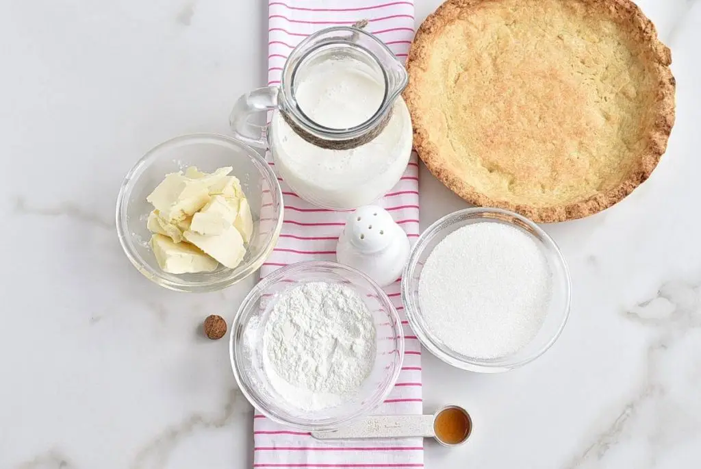 Ingredients for Classic Sugar Cream Pie