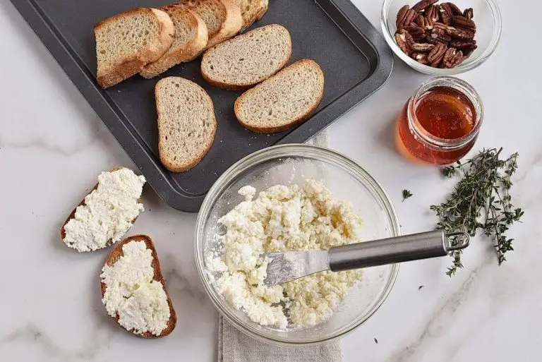 Step 4 - Goat Cheese Crostini with Honey, Pecans and Thyme
