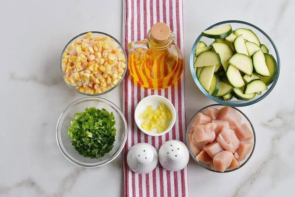 Ingredients for Healthy Chicken Zucchini and Corn