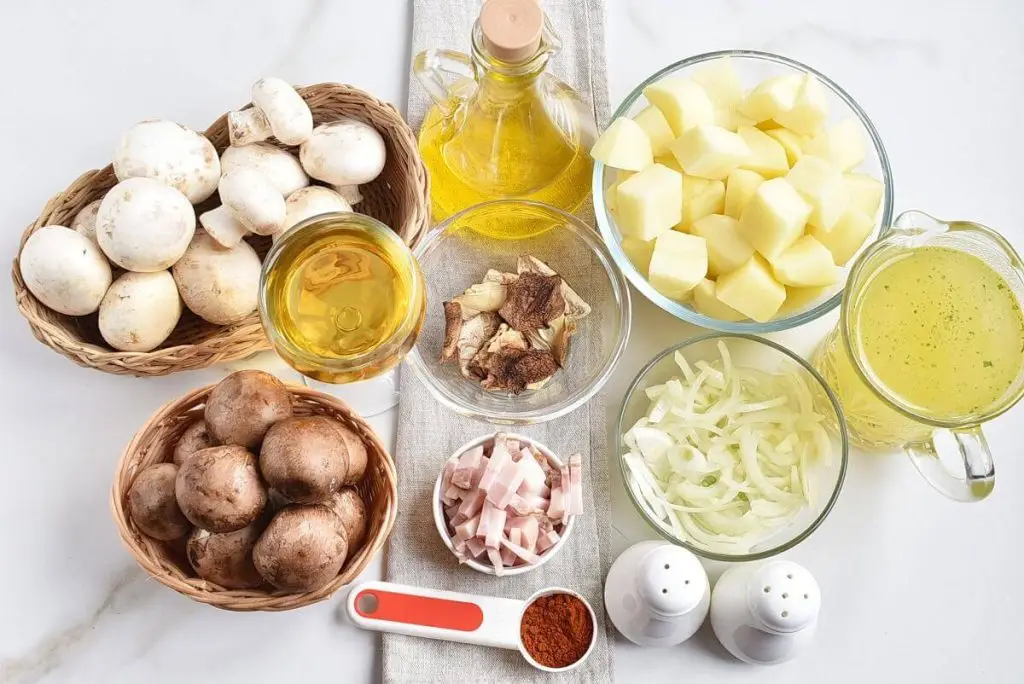 Ingredients for Hungarian Mushroom and Potato Soup