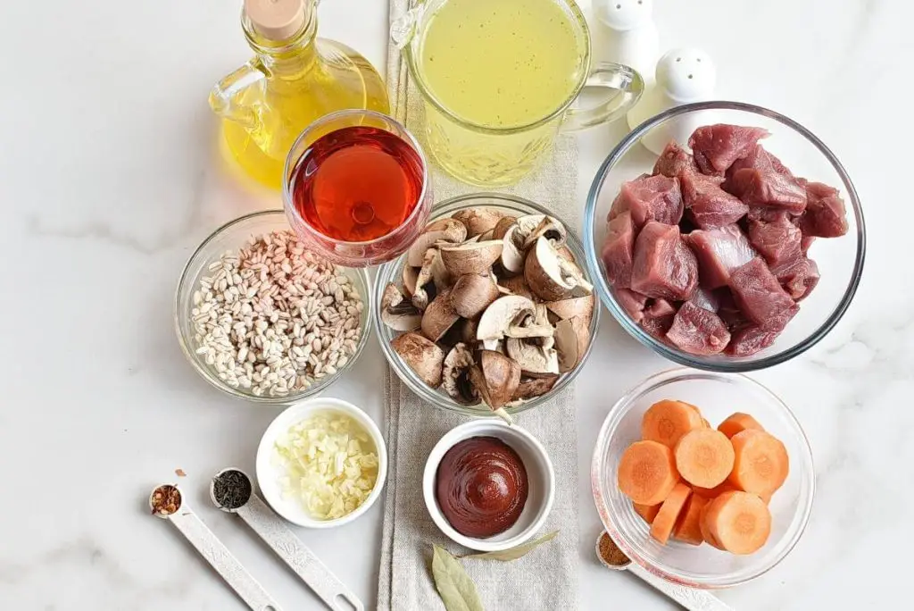 Ingredients for Instant Pot Beef аnd Barley Soup