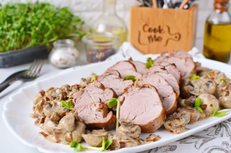 Step 9 - Pork Tenderloin with Mushroom Sauce
