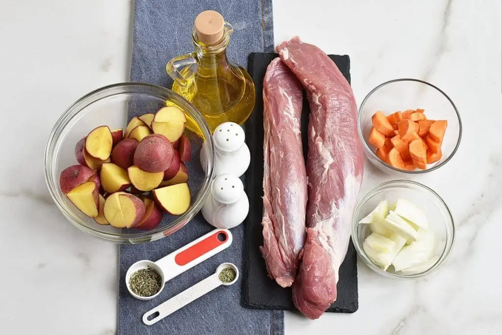 Ingredients for Roasted Pork Tenderloin and Vegetables