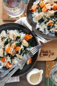 Tahini-Dressed Chicken with Squash and Kale