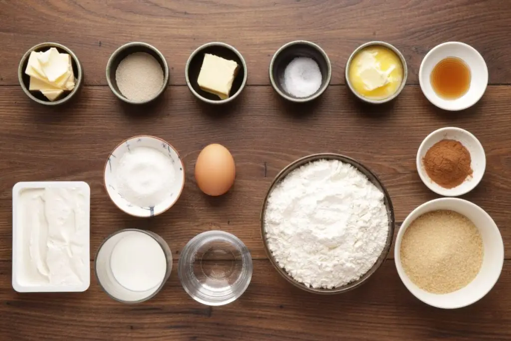Ingredients for The Best Mini Cinnamon Rolls