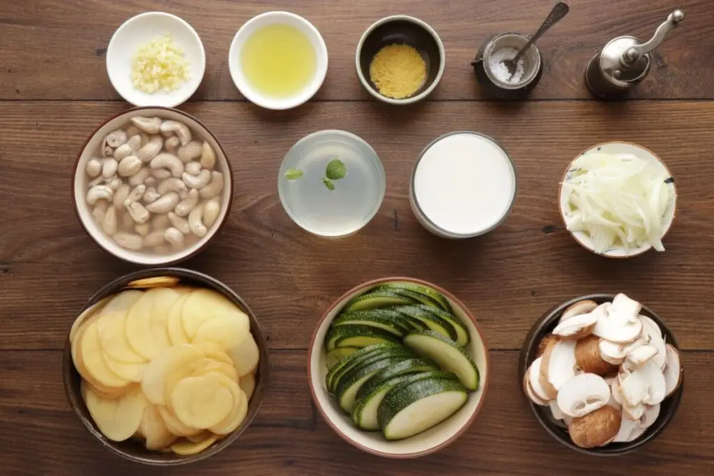 Ingredients for Vegan Potato Bake (Potatoes au Gratin)