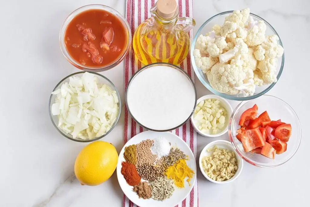 Ingredients for Vegan Tikka Masala with Cauliflower