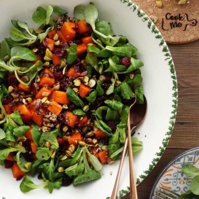 Warm Quinoa Salad with Butternut Squash and Pistachios Recipe-Quinoa with Roasted Butternut Squash-Roasted Butternut Squash Quinoa Salad